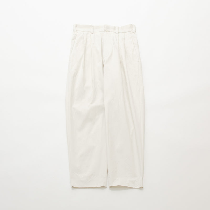 Chino Cloth Trousers Two Tuck Tapered