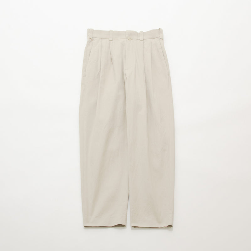 Chino Cloth Trousers Two Tuck Tapered
