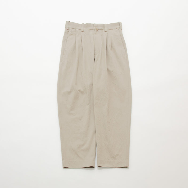 Chino Cloth Trousers Two Tuck Tapered