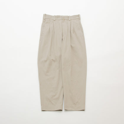 Chino Cloth Trousers Two Tuck Tapered