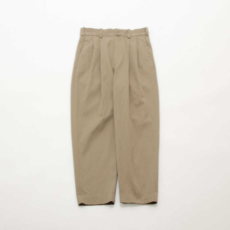 Chino Cloth Trousers Two Tuck Tapered