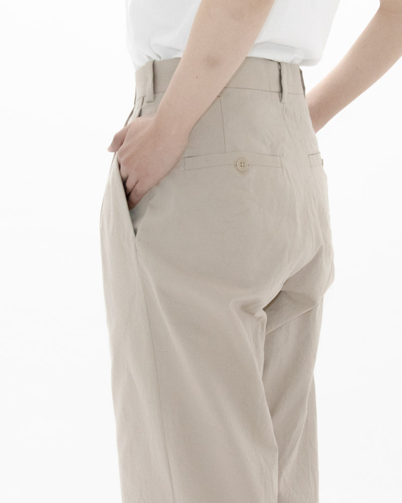 Chino Cloth Trousers Two Tuck Tapered