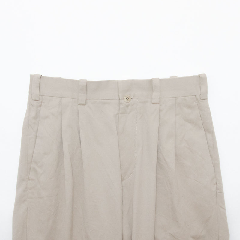 Chino Cloth Trousers Two Tuck Tapered