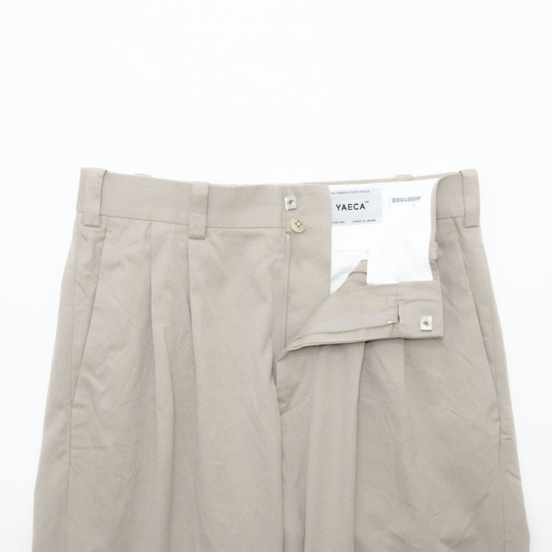 Chino Cloth Trousers Two Tuck Tapered