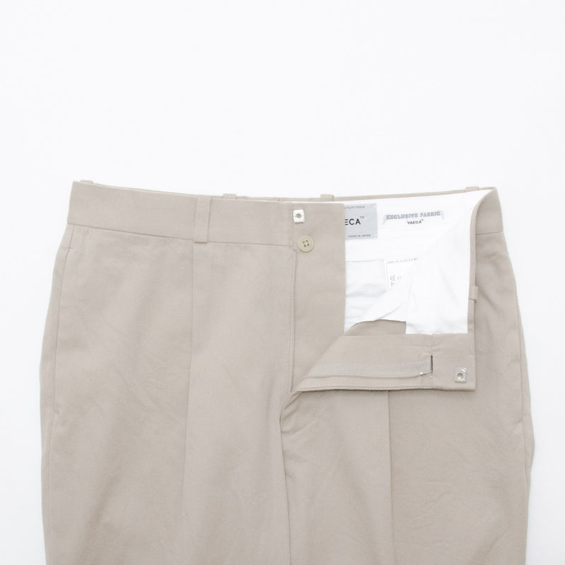 Chino Cloth Trousers Tuck Tapered