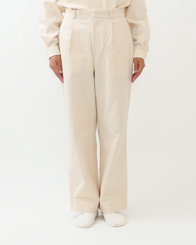 Cotton Duck Tuck Straight Trousers