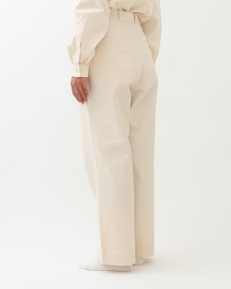 Cotton Duck Tuck Straight Trousers
