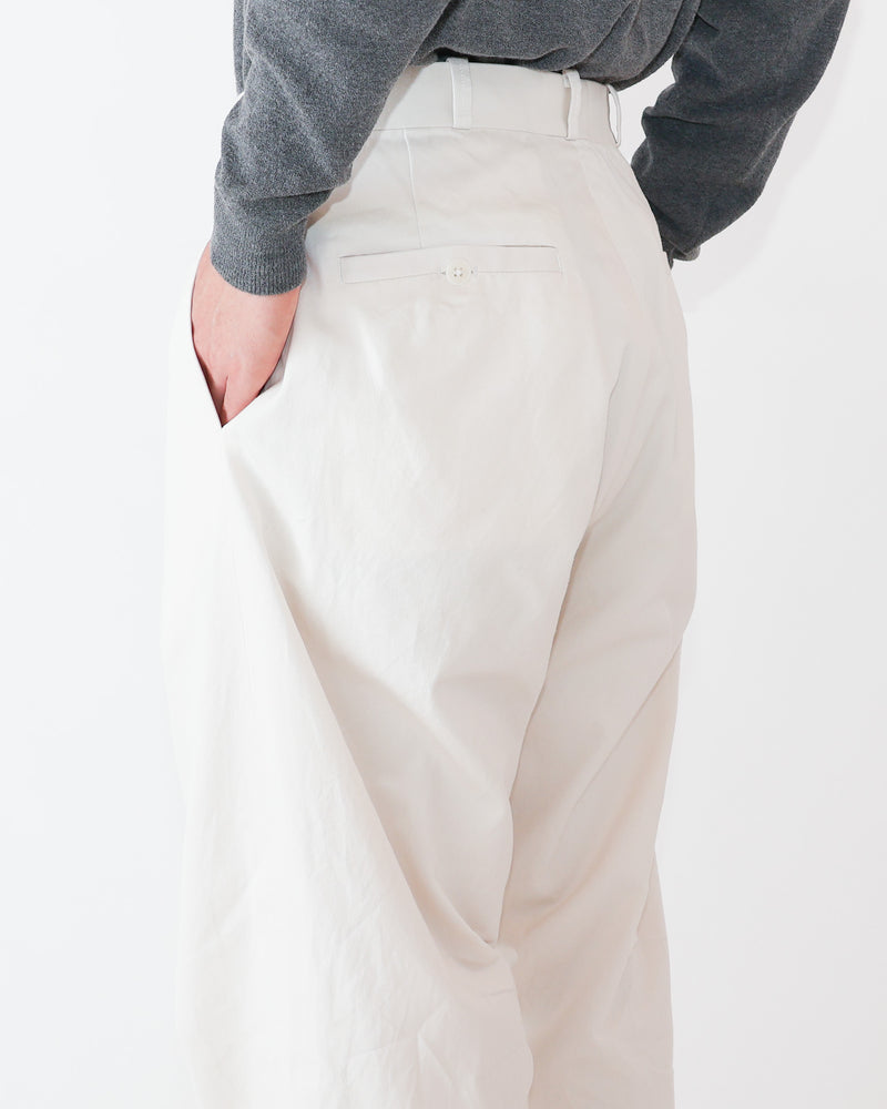 Chino Cloth Trousers Wide Tapered