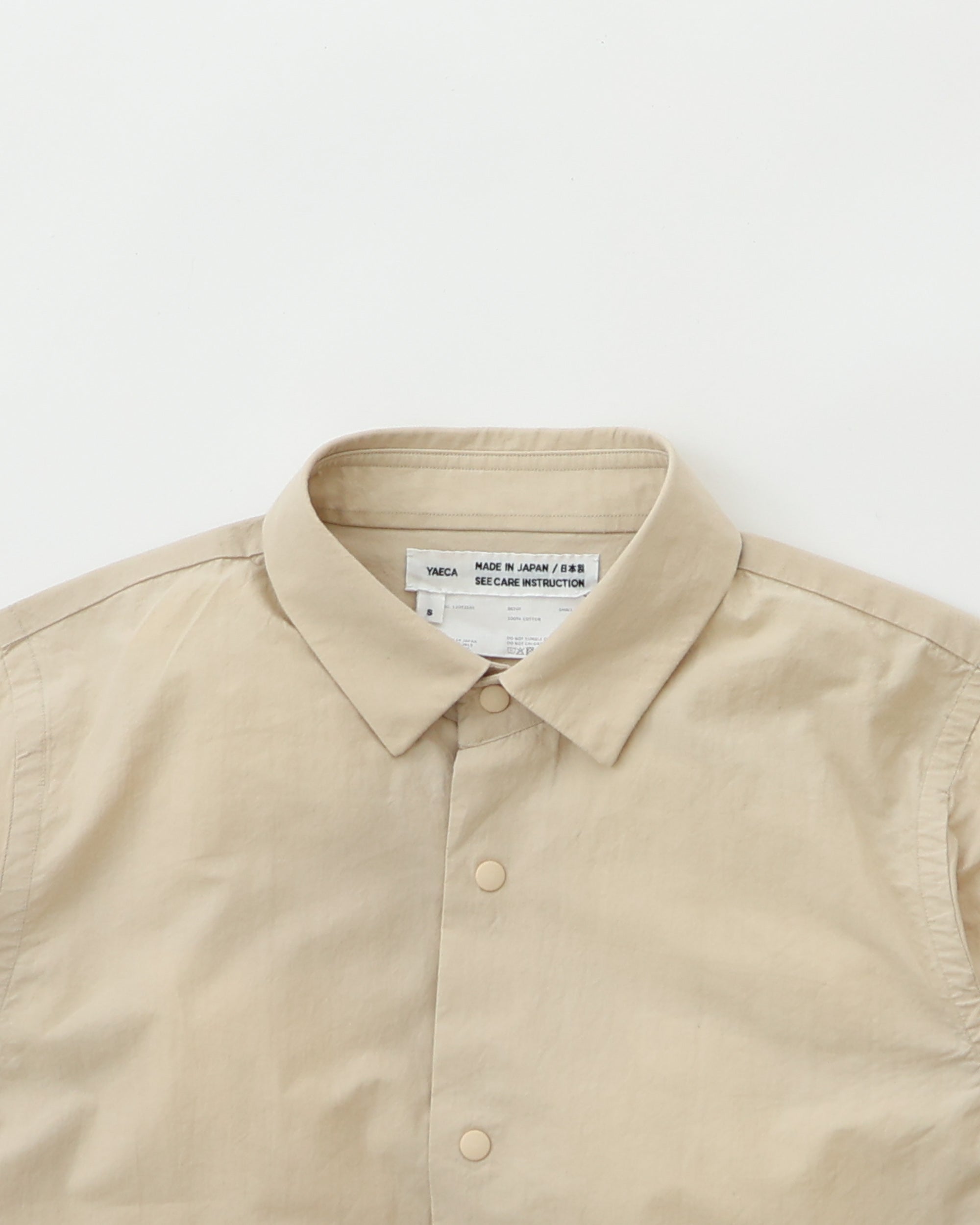 YAECA コンフォートシャツ スナップボタン ポケット付 アイボリー 日本製 Comfort Shirt Standard – YAECAYA