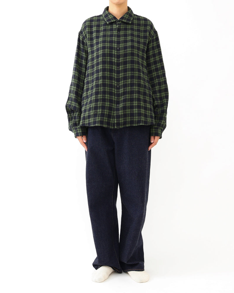 Wool Silk Tweed Comfort Shirt Extra Wide