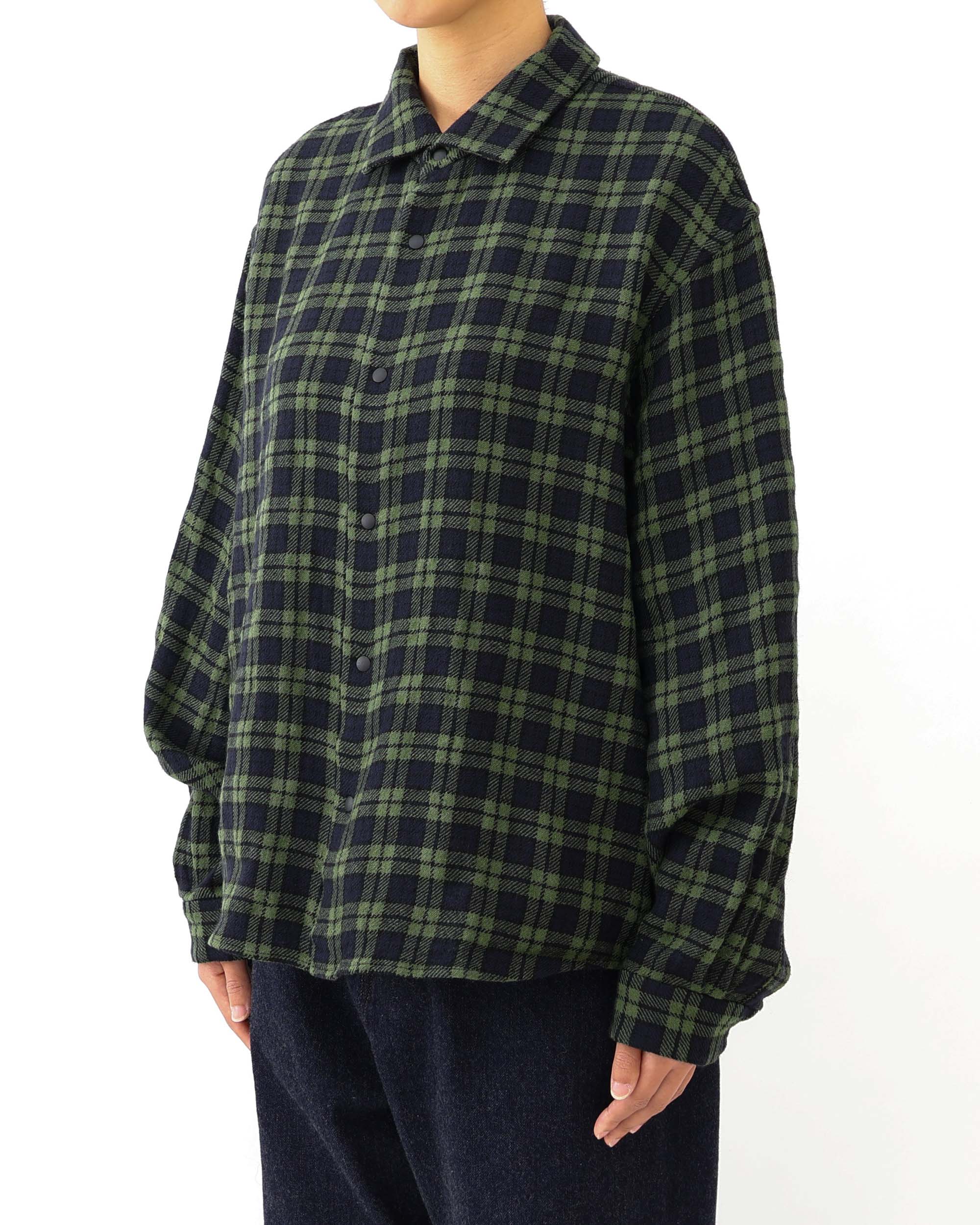 Wool Silk Tweed Comfort Shirt Extra Wide – YAECAYA Wool Silk Tweed Comfort Shirt Extra Wide – YAECAYA