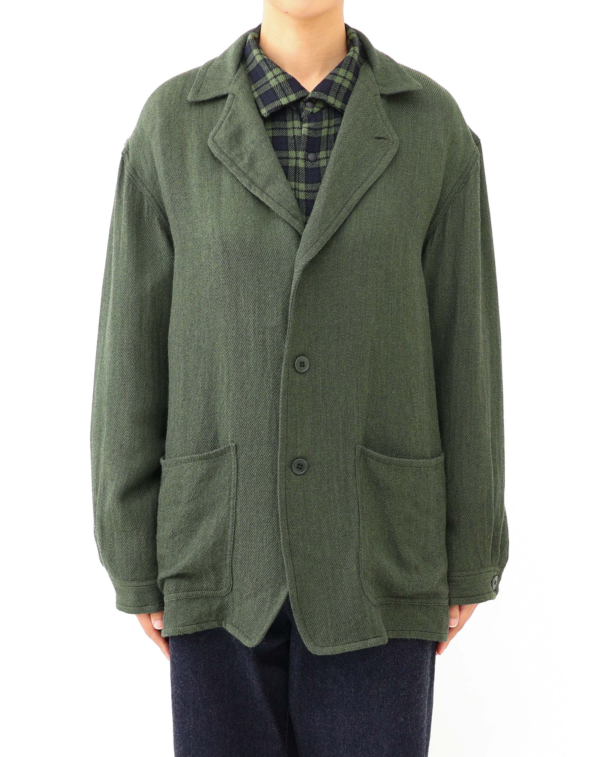 Wool Silk Tweed 3-Button Jacket – YAECAYA