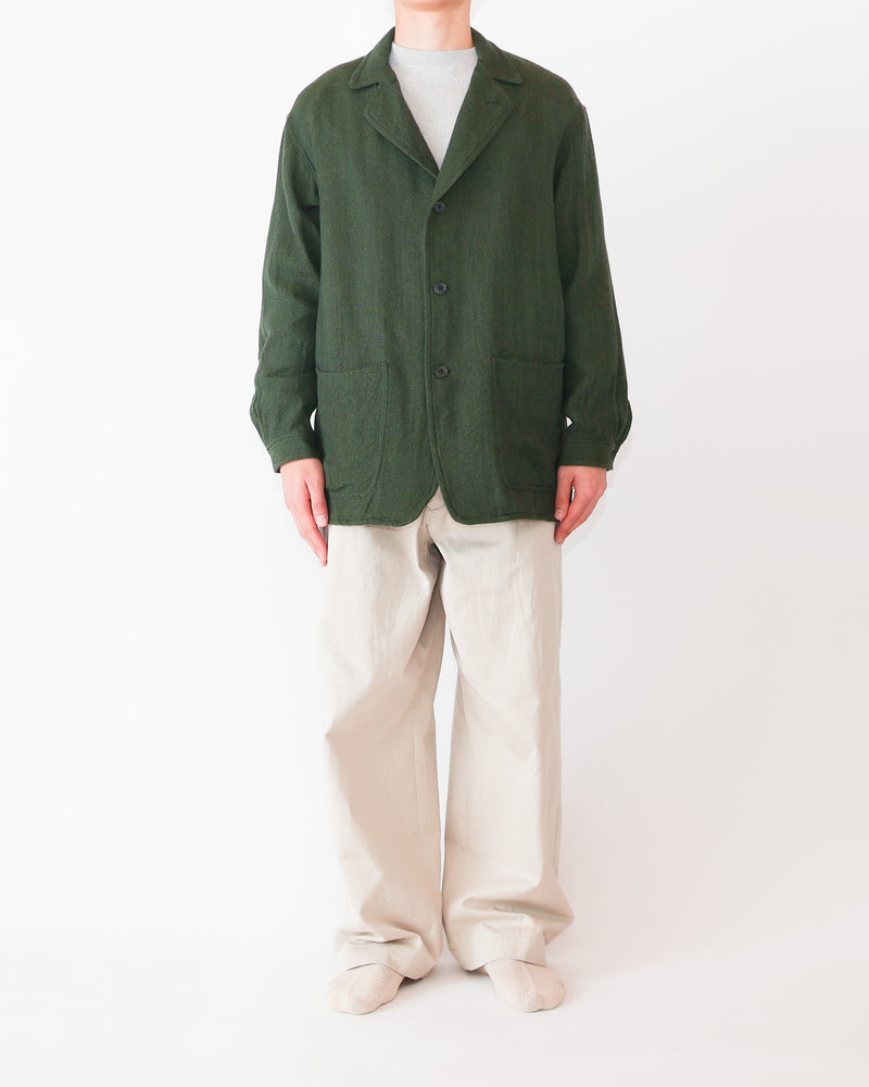 Wool Silk Tweed 3-Button Jacket