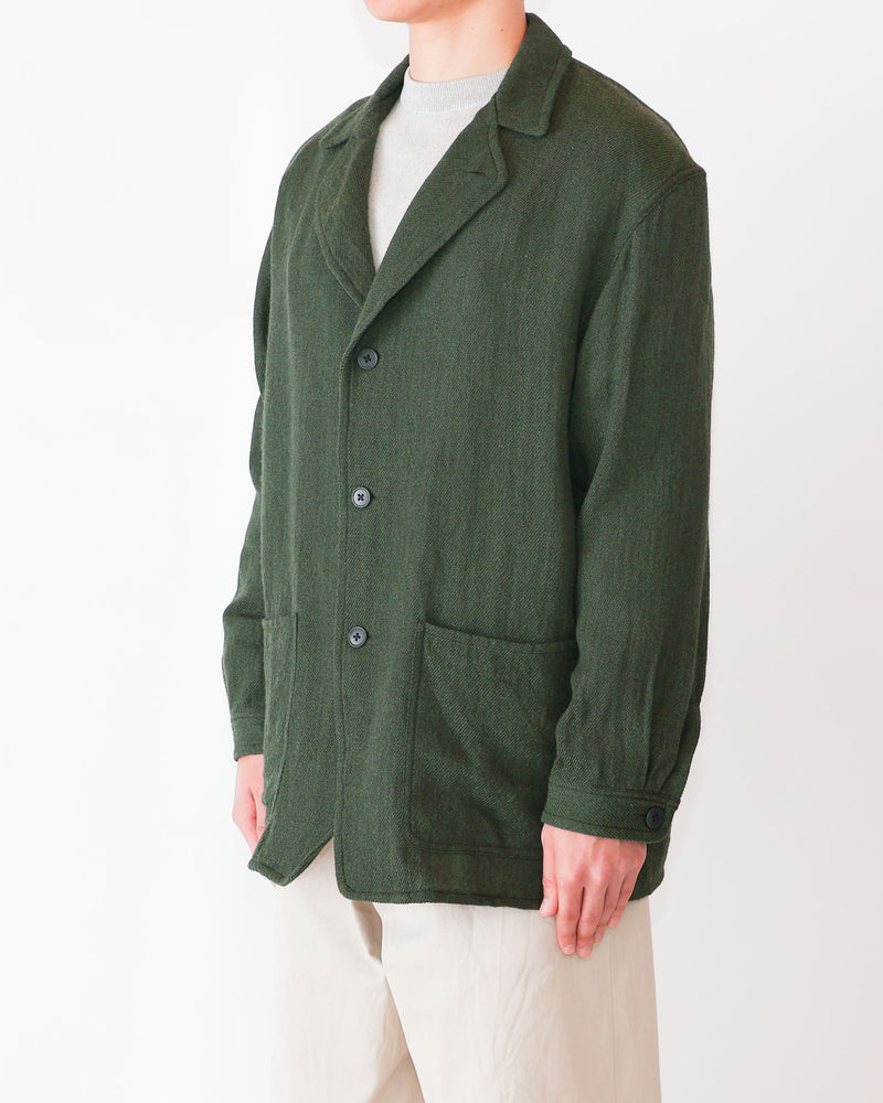 Wool Silk Tweed 3-Button Jacket