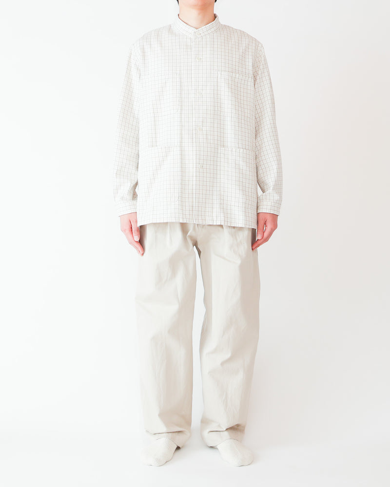 Button Shirt  Band Collar