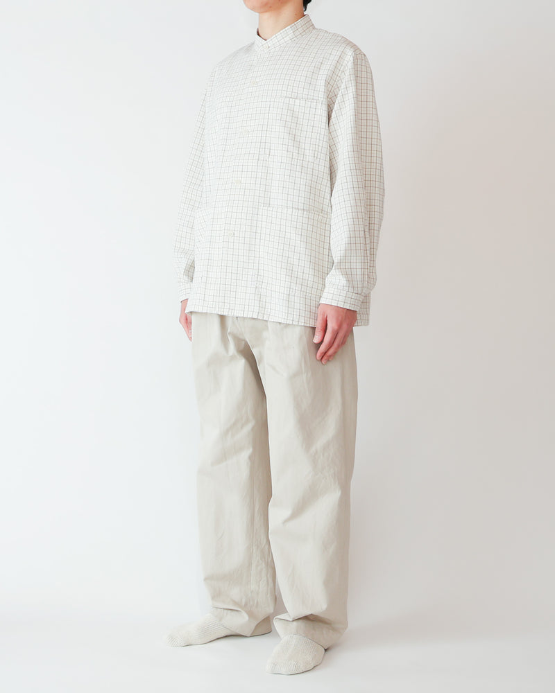 Button Shirt  Band Collar