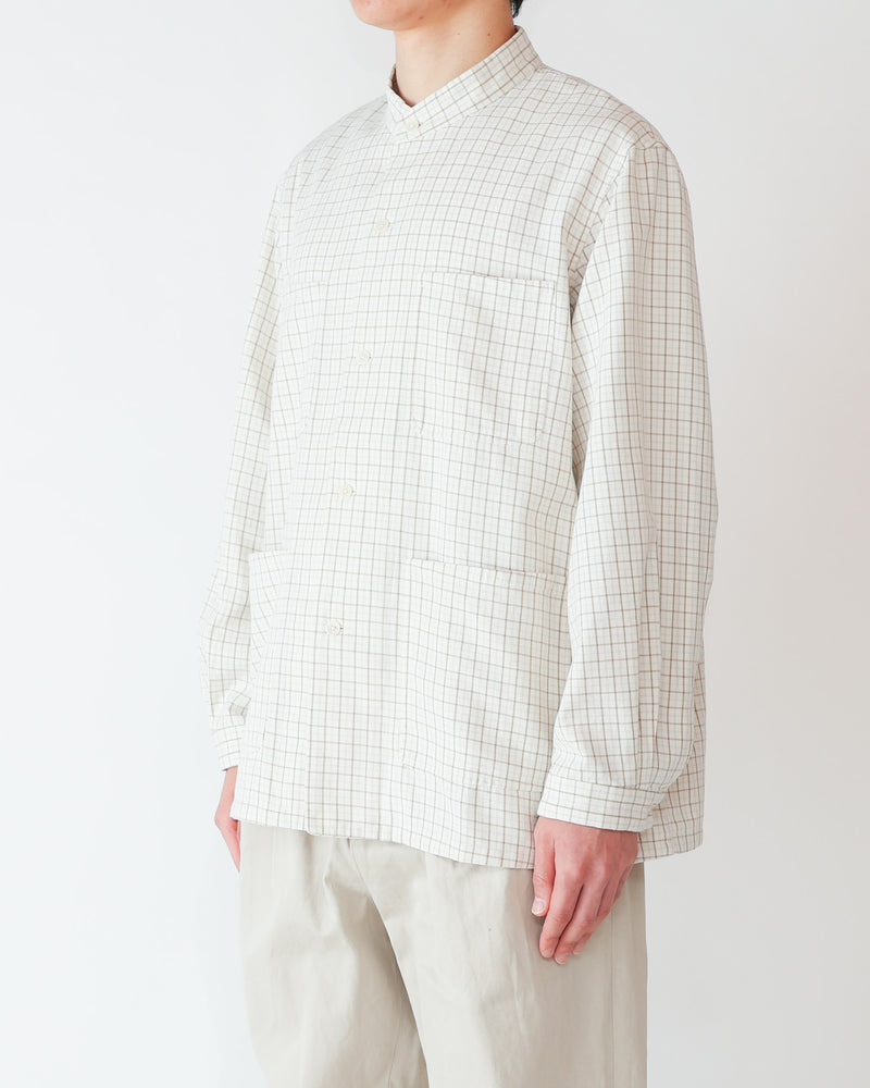 Button Shirt  Band Collar