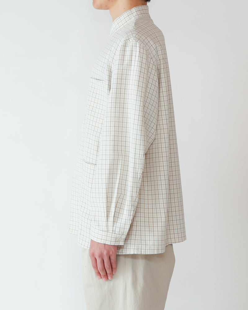 Button Shirt  Band Collar