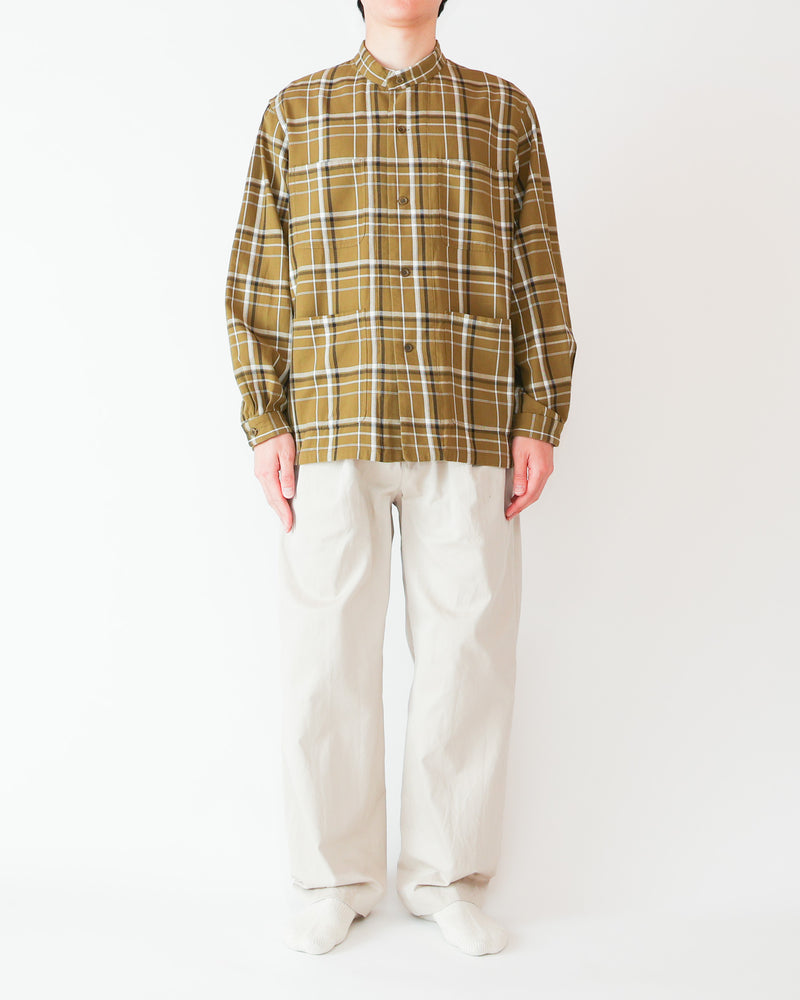 Button Shirt  Band Collar