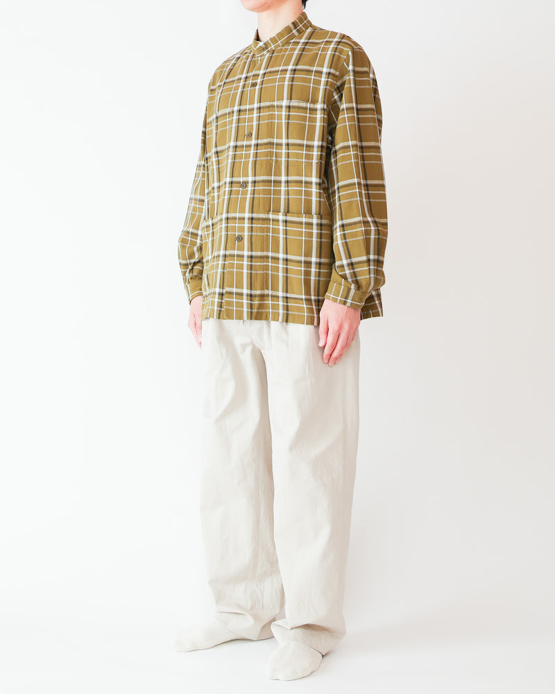 Button Shirt  Band Collar