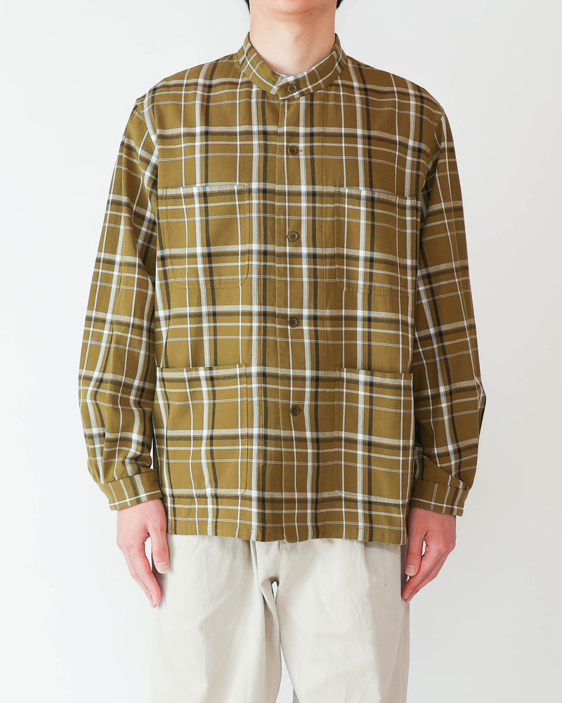 Button Shirt  Band Collar