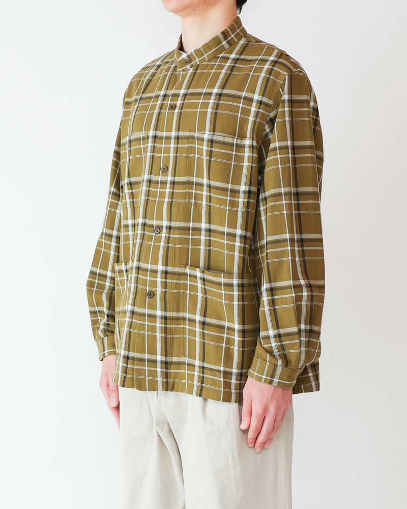 Button Shirt  Band Collar