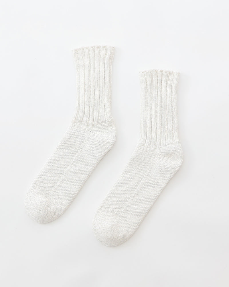 Cotton Silk Ribbed Socks