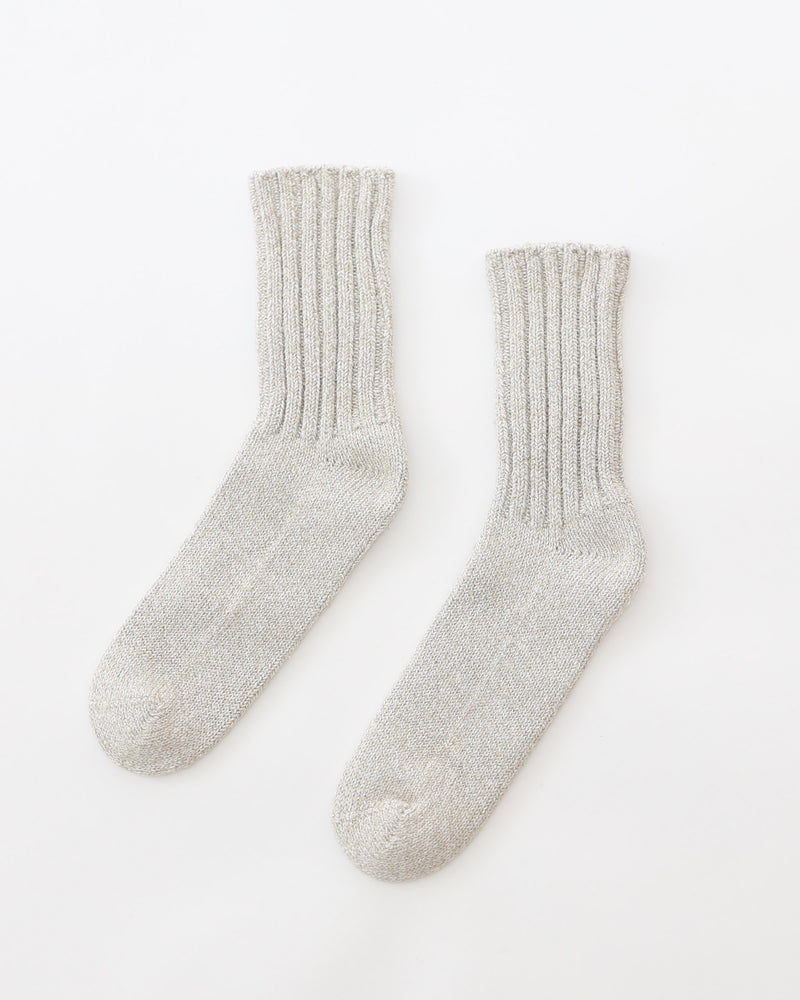 Cotton Silk Ribbed Socks