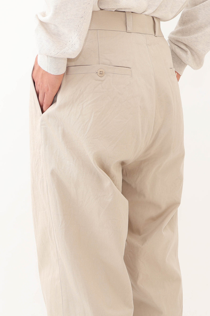 Chino Trousers Tuck Tapered