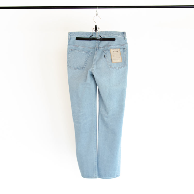 蔵出し Used Blue Denim Trousers Piped Stem