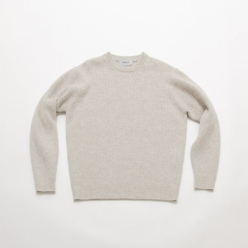 Wool Rib Knit Crew Neck